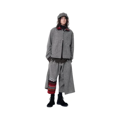 Etermine Nep Tweed + Nordic Pattern Knit Wrap Pants