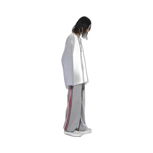 Pe/Smooth Jersey Geometric Pattern Embroidery Side Tape Line Flare Pants