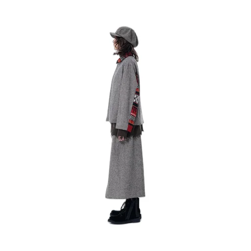 Etermine Nep Tweed + Nordic Pattern Knit Wrap Pants