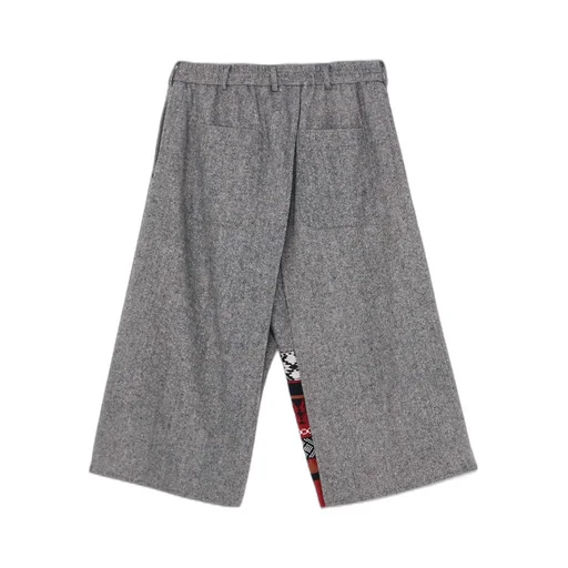 Etermine Nep Tweed + Nordic Pattern Knit Wrap Pants