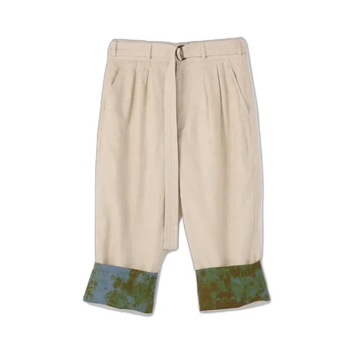 Li/C Washer Twill Tie Dye 2-Tuck Tapered Belt Pants