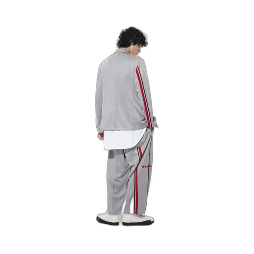 Pe/Smooth Jersey Geometric Pattern Embroidery Tape Line Waist Drawstring Wide Pants
