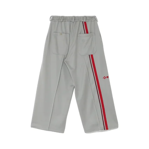 Pe/Smooth Jersey Geometric Pattern Embroidery Tape Line Waist Drawstring Wide Pants