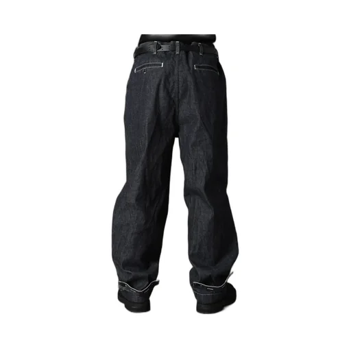 Ground Y×Edwin 11Oz Indigo Denim Wide-Tuck Pants With Tab Detail