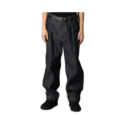 Ground Y×Edwin 11Oz Indigo Denim Wide-Tuck Pants With Tab Detail