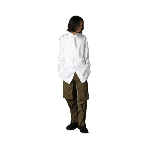 Cotton Broad Curved Front Panel Shirt