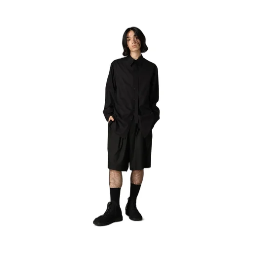 Cotton Broad Double-Layer Collar Shirt