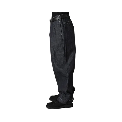 Ground Y×Edwin 11Oz Indigo Denim Wide-Tuck Pants With Tab Detail