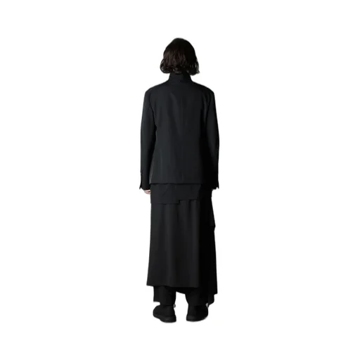 Wool Gabardine Stand Collar Jacket
