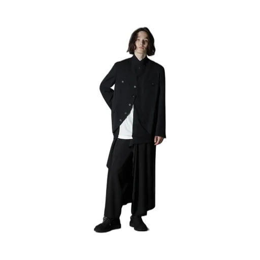 Wool Gabardine Stand Collar Jacket