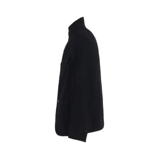 Wool Gabardine Stand Collar Jacket