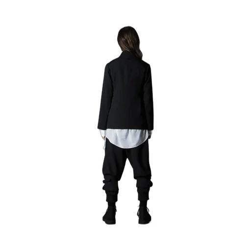 Wool Gabardine Stand Collar Jacket