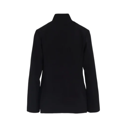 Wool Gabardine Stand Collar Jacket