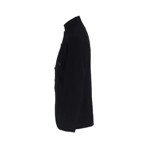 Wool Gabardine Stand Collar Jacket