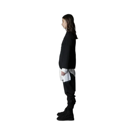 Wool Gabardine Stand Collar Jacket