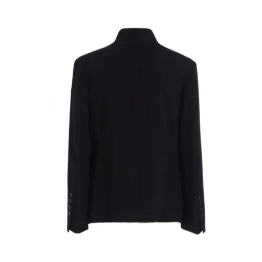 Wool Gabardine Stand Collar Jacket