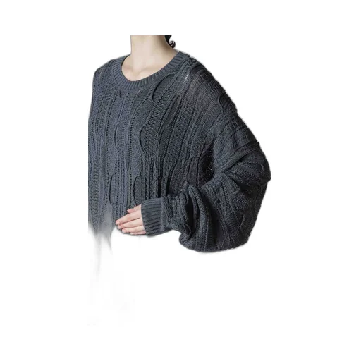 3D Cable Knit Big Pullover