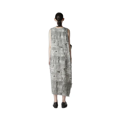 Damaged Gingham Jacquard Dress