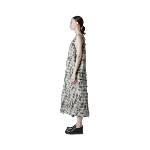 Damaged Gingham Jacquard Dress