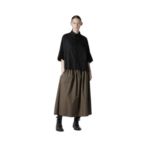 Cotton Twill Double Gathered Skirt