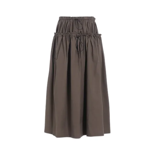 Cotton Twill Double Gathered Skirt