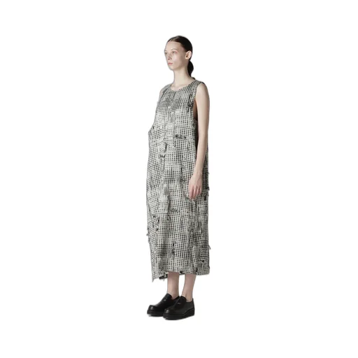 Damaged Gingham Jacquard Dress