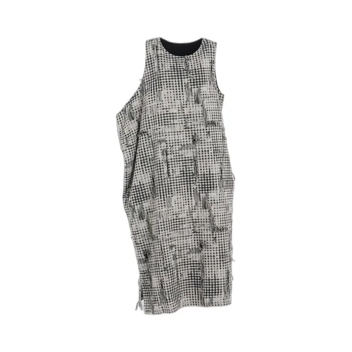 Damaged Gingham Jacquard Dress