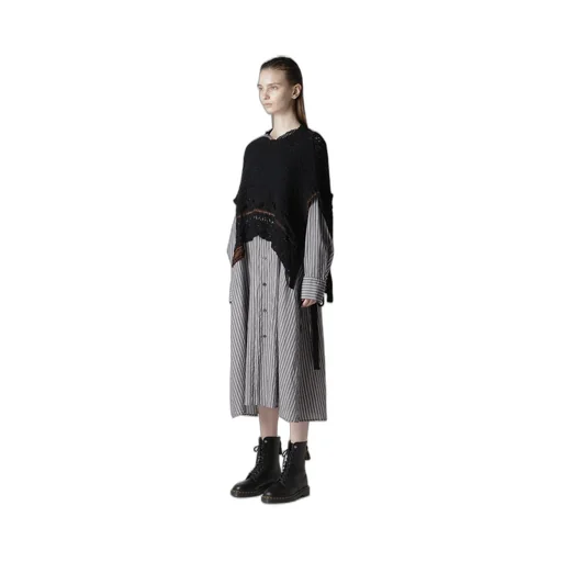 Mixed-Material Asymmetric Vest