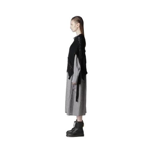 Mixed-Material Asymmetric Vest