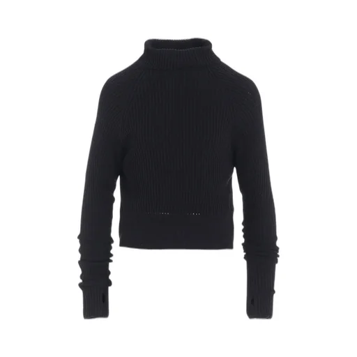 Rib Eyelet Long-Sleeve Knit