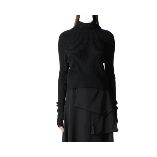 Rib Eyelet Long-Sleeve Knit