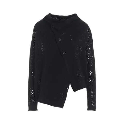 Patchwork Lace Off-Neck Cropped Cardigan