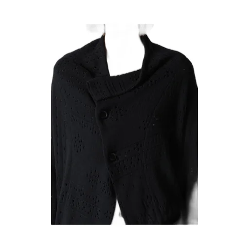 Patchwork Lace Off-Neck Cropped Cardigan