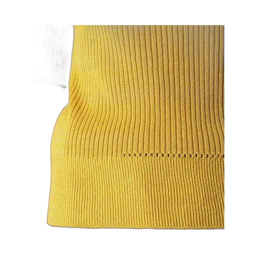 Rib Eyelet Half-Sleeve Knit