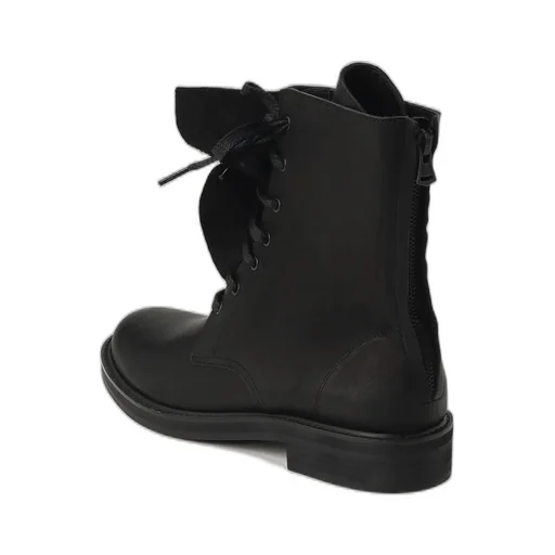 Semi-Matte Leather Drape Boots