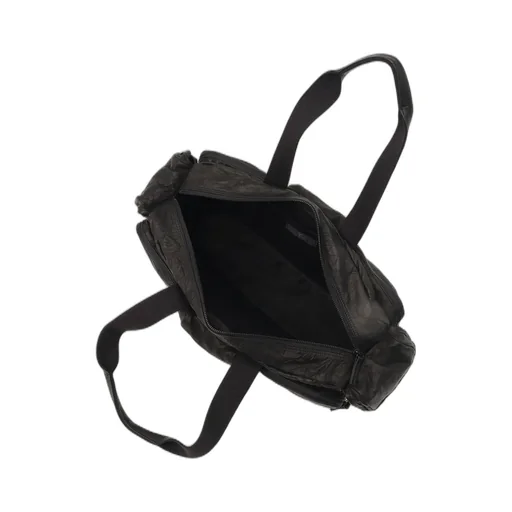 Twisted Soft Leather Pocket Boston Bag