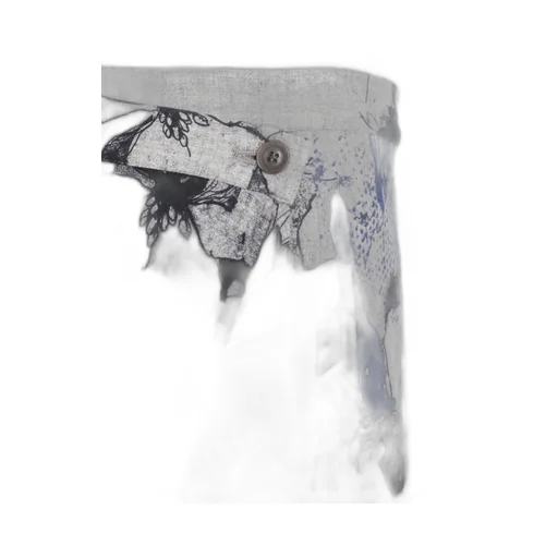 Wool Flower Print Skirt