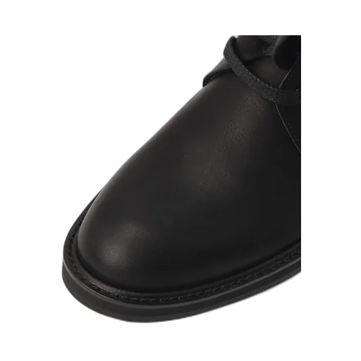 Semi-Matte Leather Drape Boots