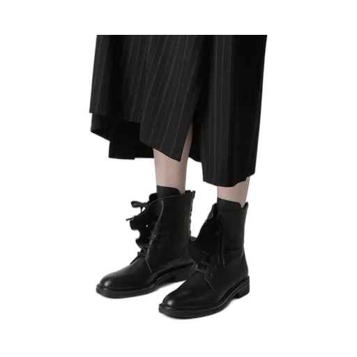 Semi-Matte Leather Drape Boots