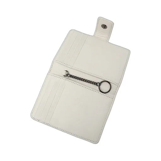 Semi-Glossy Leather Card Case W/ Metal Clasp