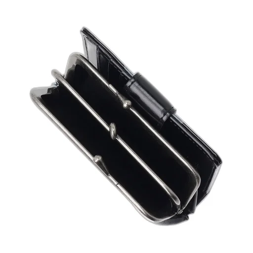 Dot Print Glossy Smooth Leather Small Wallet