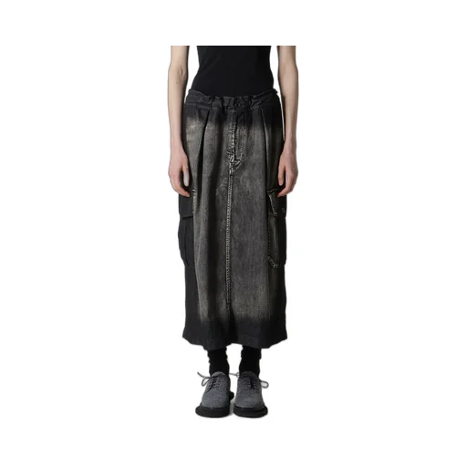 Spotted Denim Side Pocket Straight Skirt