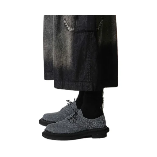 Spotted Denim Side Pocket Straight Skirt