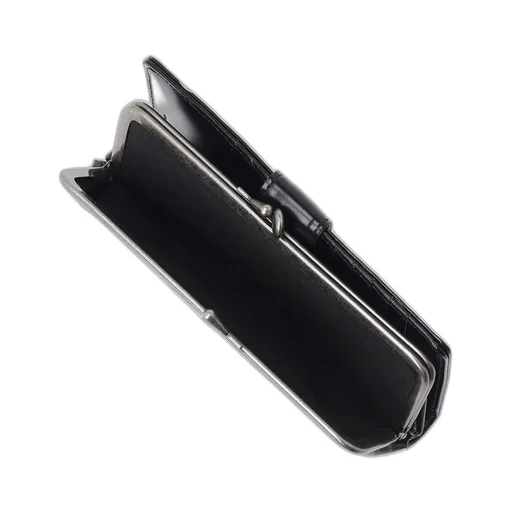 Dot Print Glossy Smooth Leather Long Wallet