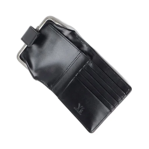 Dot Print Glossy Smooth Leather Small Wallet