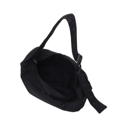 Nylon Washer Twill Box Shoulder Bag