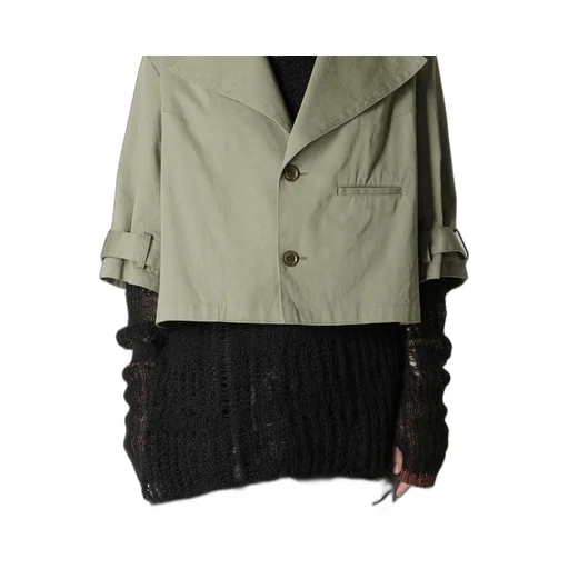 [Y's Born Product] Cotton Twill Wide Collar Jacket