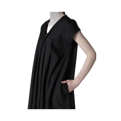 [Y's Born Product] Thin Cotton Twill French Sleeve Dress