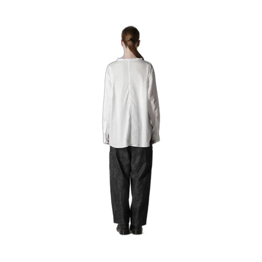 [Y's Born Product] Thin Cotton Twill Fringe Collar Blouse