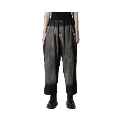 Spotted Denim Front Big Pocket Pants
